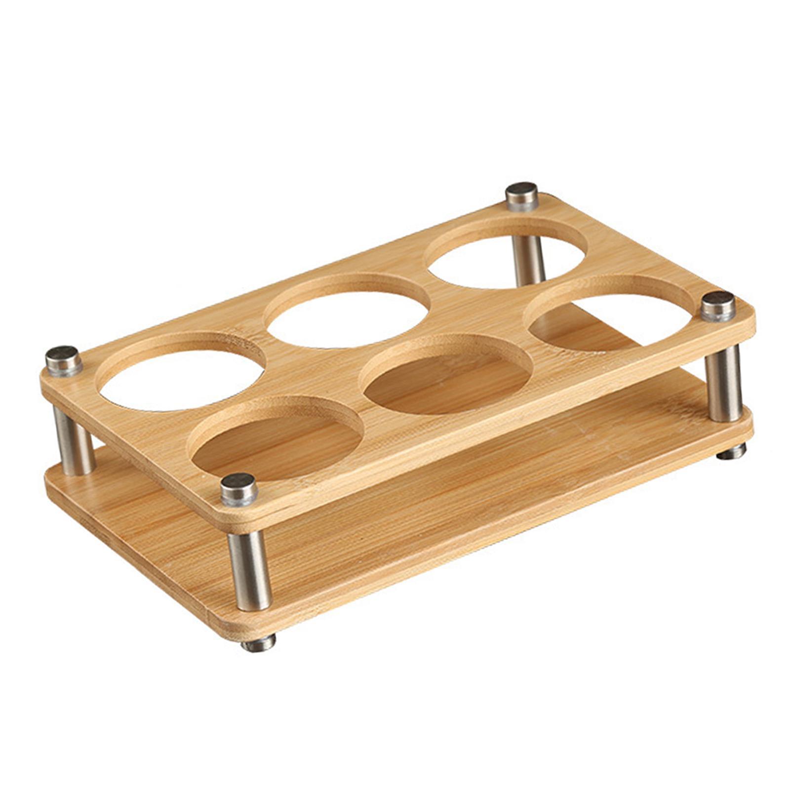 Glasses Holder Wood Cup Rack Holder Serving Tray Durable for Bar Events