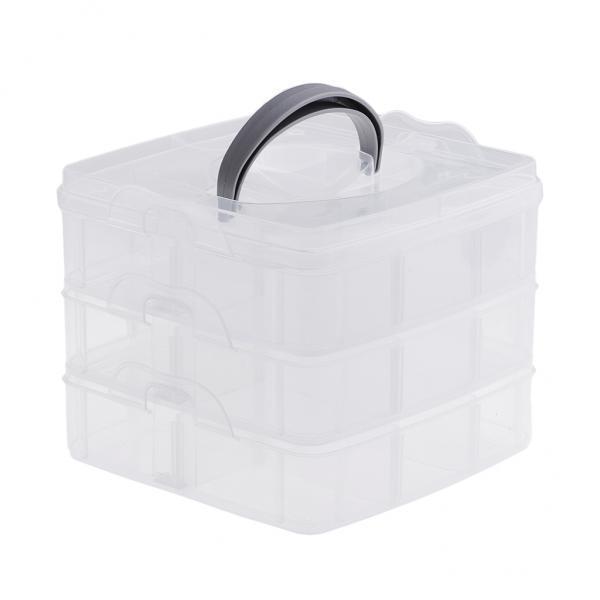 2x Plastic Clear Jewelry Bead Organizer Box Storage Box Craft Tools