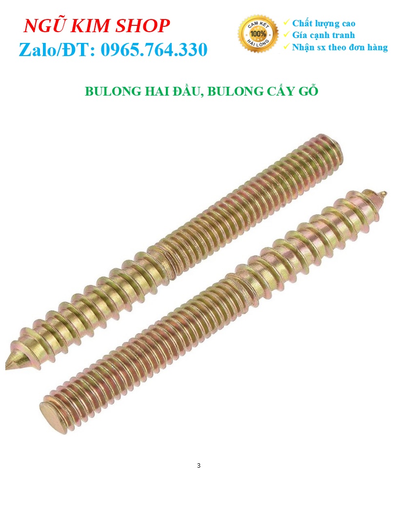 BULONG HAI ĐẦU _ BULONG CẤY GỖ M6