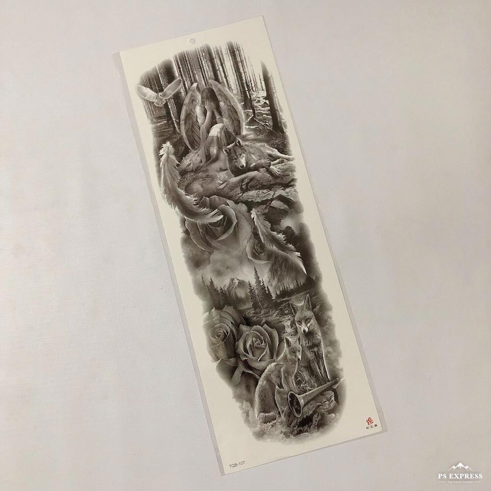Hình xăm dán kín tay tattoo full tay nhiều chủ đề 17x48cm