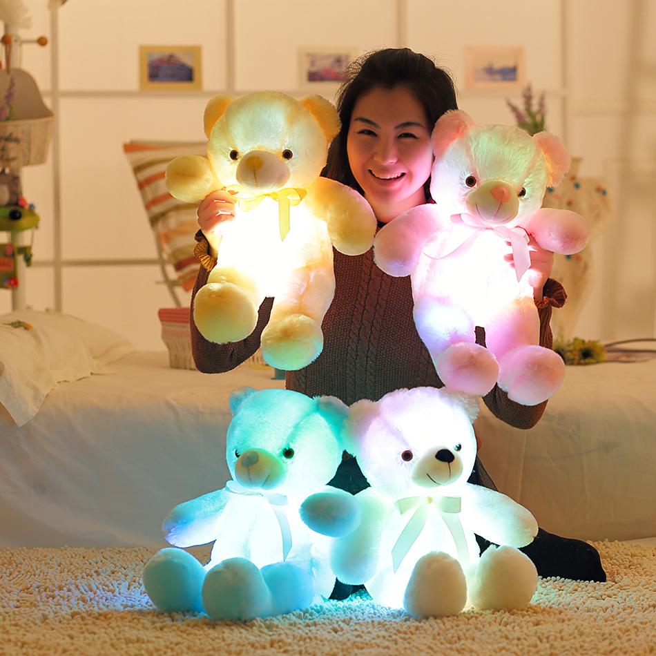 50Cm Sáng Tạo Sáng Đèn LED Gấu Bông Thú Nhồi Bông Sang Trọng Đồ Chơi Nhiều Màu Sắc Phát Sáng Giáng Sinh Quà Tặng Cho Trẻ Em Gối