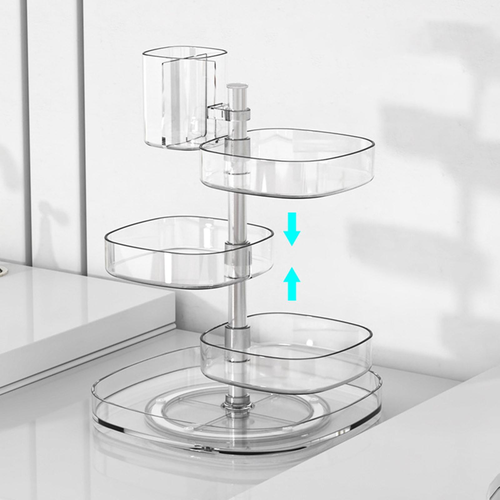 Makeup Organizer Cosmetic Storage Display Case Adjustable Height Jewelry