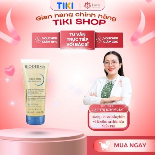 Dầu tắm giúp làm sạch, làm dịu và dưỡng ẩm dành cho da khô, da nhạy cảm Bioderma Atoderm Huile De Douche