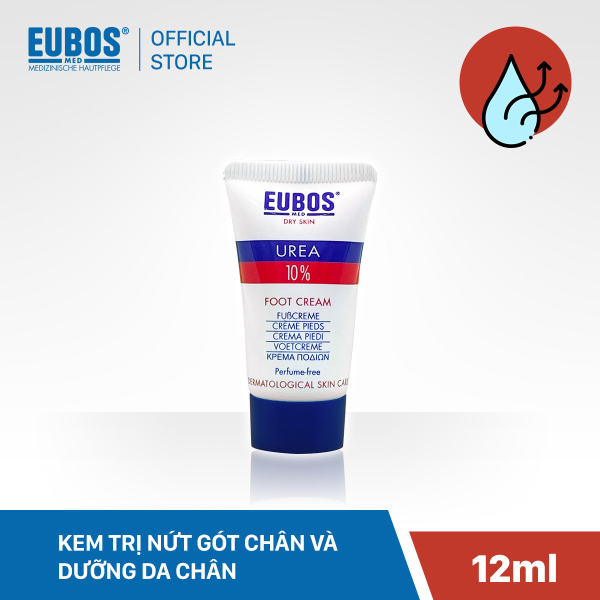 [Combo du lịch] 2 kem chống nắng cho mẹ và bé EUBOS 6ml + 1 kem dưỡng da tay EUBOS 8ml + Lotion dưỡng thể Urea 10% 15ml + Kem dưỡng da chân 12ml + Dung dịch vệ sinh 30ml