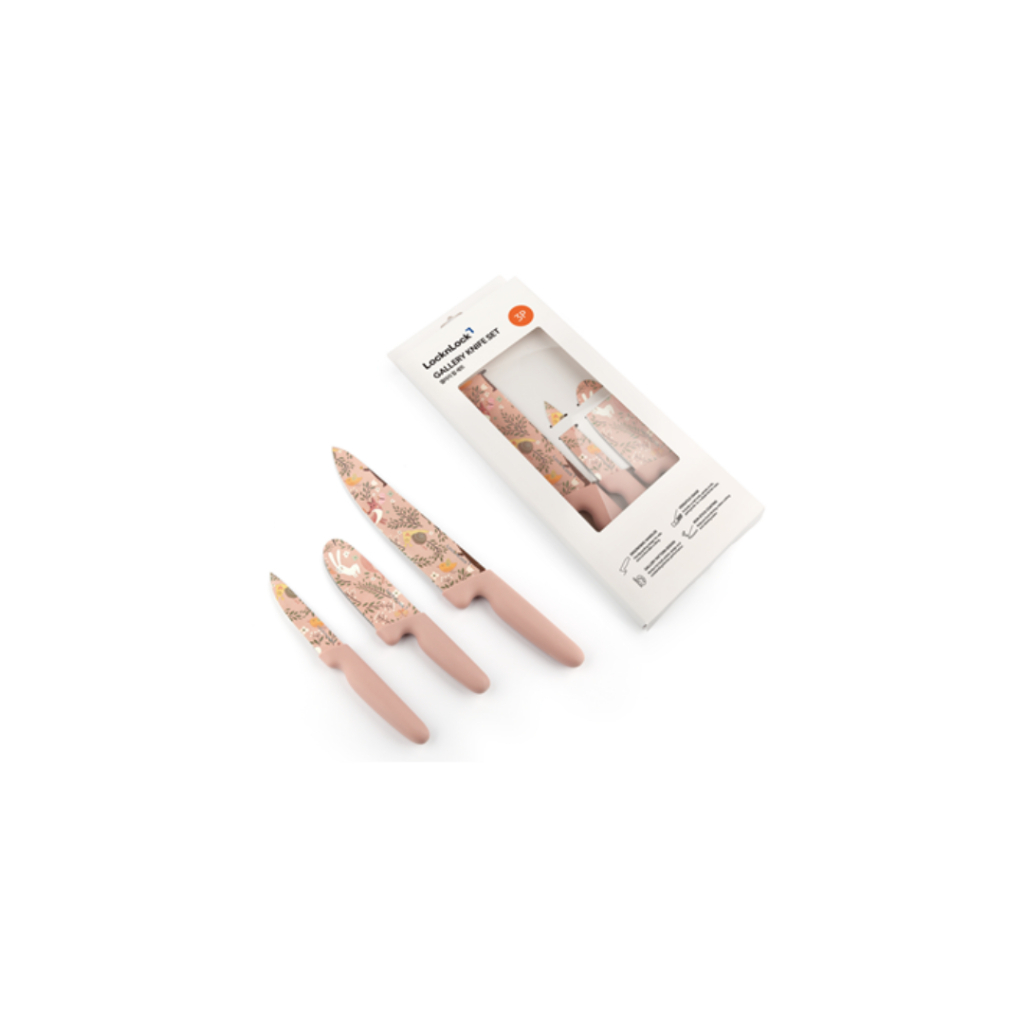 Bộ Dao Nhà Bếp Dán Tường 3 Món LocknLock Gallery Knife Set CKK308S3, Hàng Chính Hãng - JoyMall
