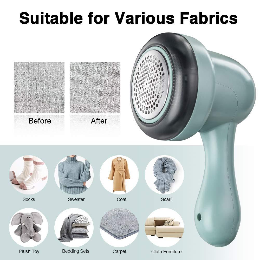 Air Anti Bouloche, Dao cạo USB Bouloche có thể sạc lại, dao cạo dệt may điện với 2 lưỡi dao dự phòng và làm sạch quần áo, chăn, đệm, áo len, thảm, thảm