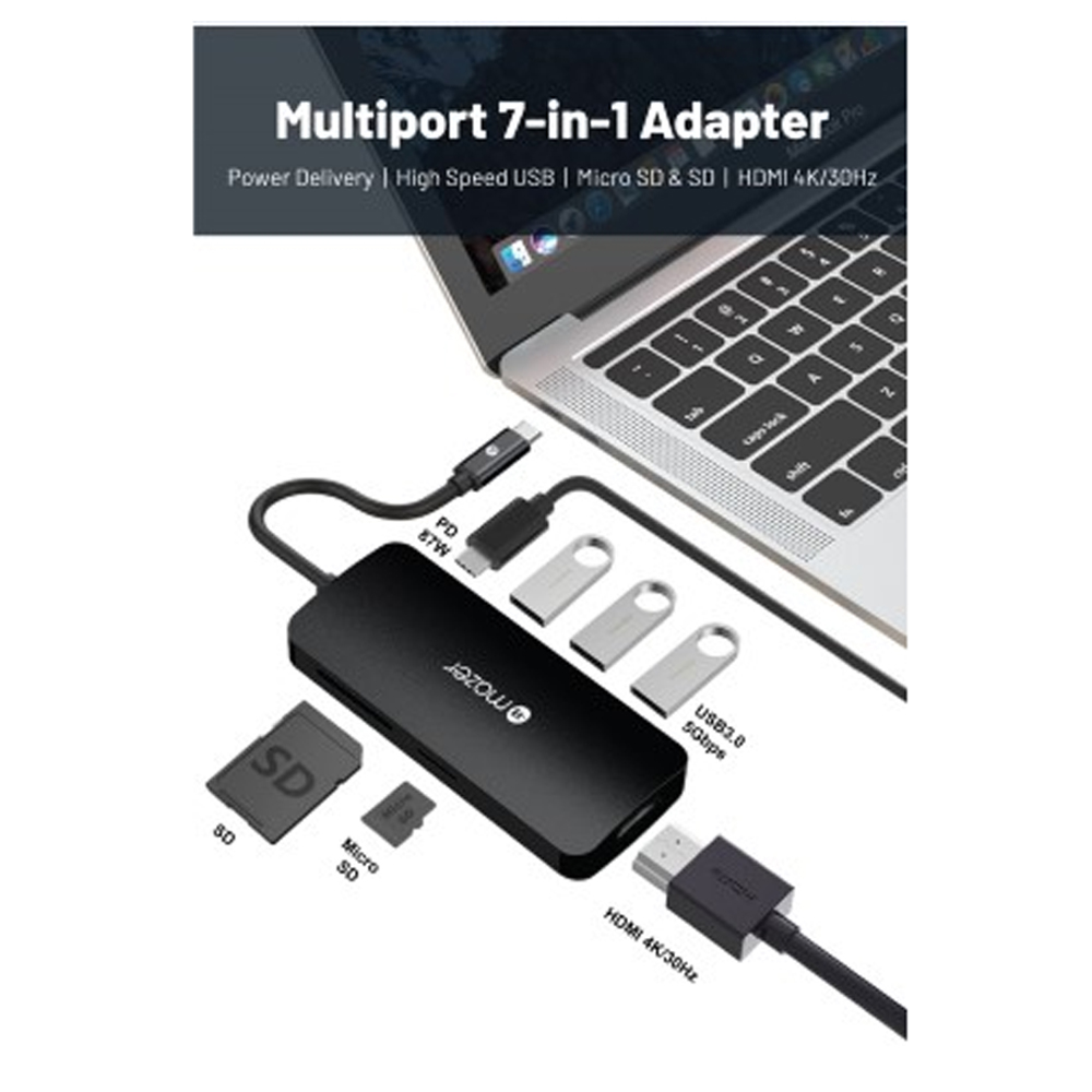 Cổng Chuyển Đổi Mazer USB-C 7-in-1 HUB - hàng chính hãng