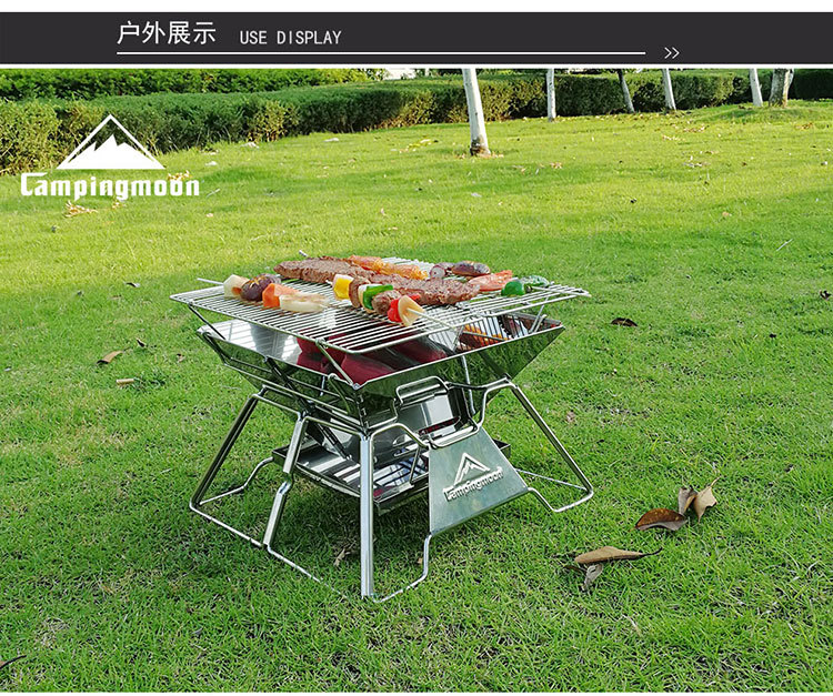 Bếp Nướng BBQ Không Khói MT3 - Bếp Nướng Than Hoa Inox 304 Cỡ Lớn Cho 8 Đến 10 Người - Mountainhiker B01