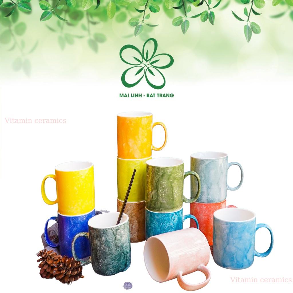 Cốc Sứ Uống Nước Dung Tích 350ml - Men Đá Bát Tràng Cao Cấp Tinh Tế