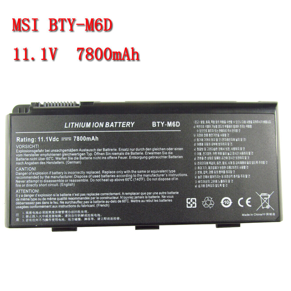 Pin dành cho MSI BTY-M6D 11.1V 7800mAh 87Wh E6603 GT660 GT663