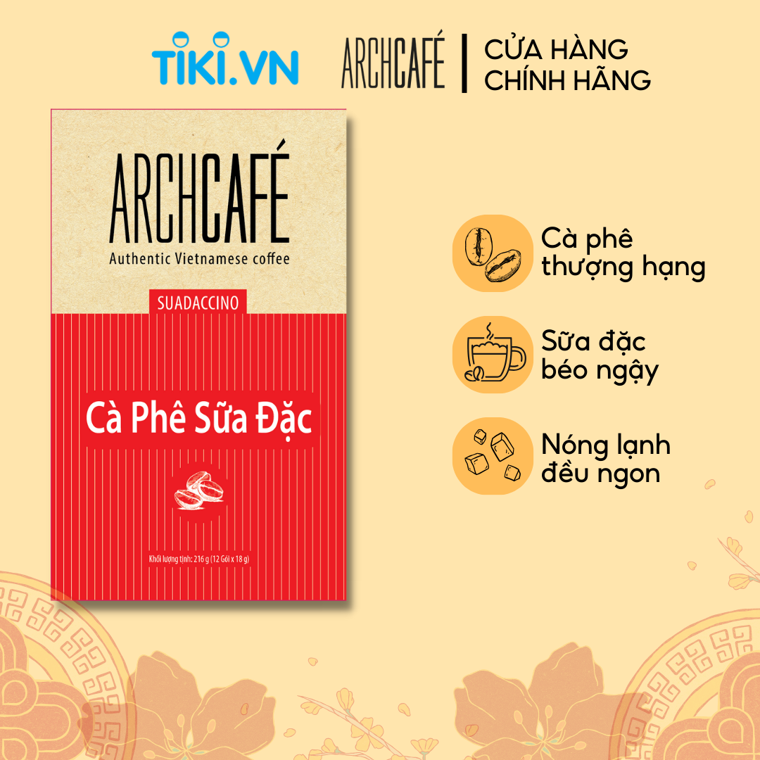 Cà Phê Sữa Đặc - Cafe hoà tan Archcafé (hộp 12 gói x 18g)