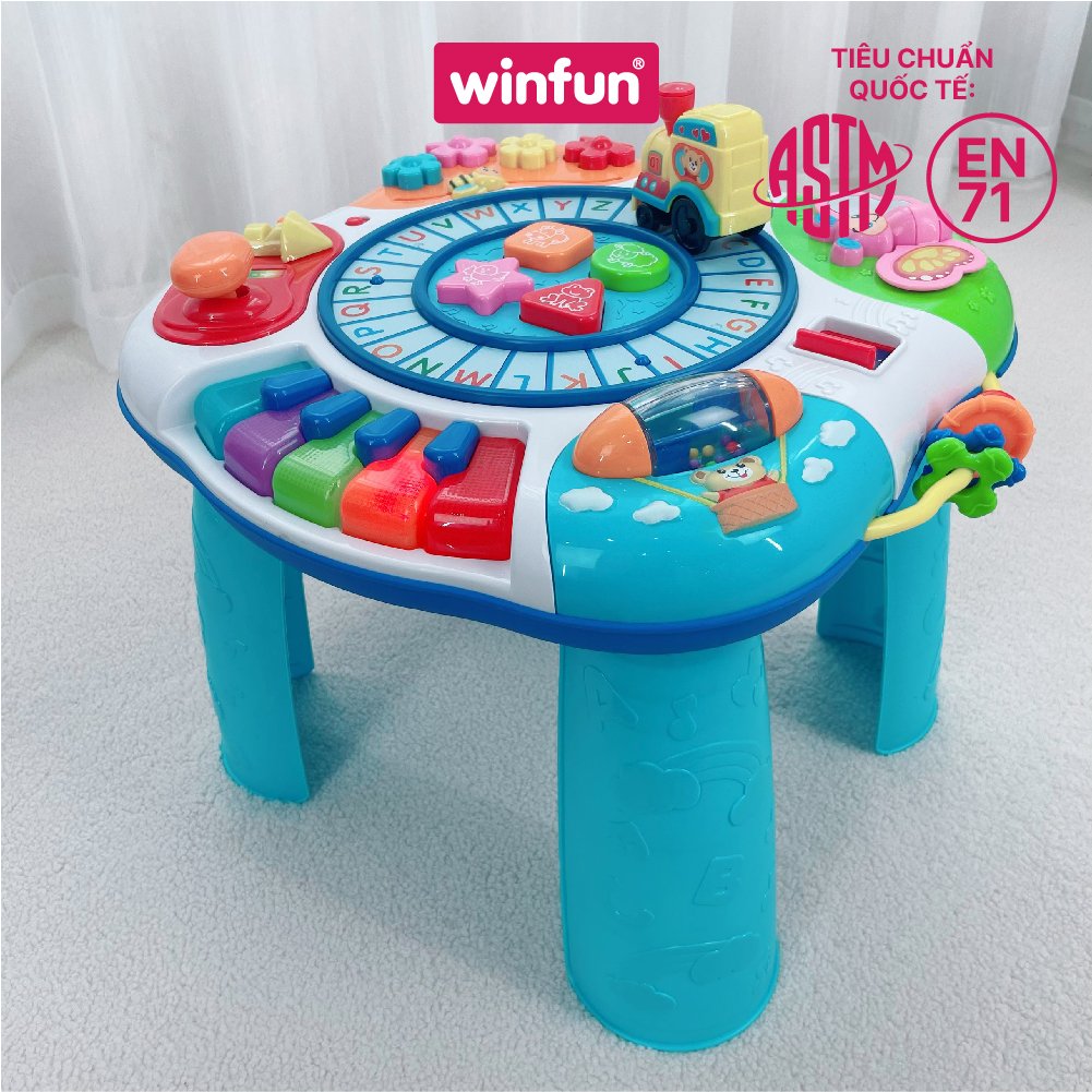Bàn nhạc đồ chơi tập đứng cho bé học chữ có nhạc bằng nhựa 0801 hiệu Winfun giúp bé vừa chơi vừa học, phát triển kỹ năng