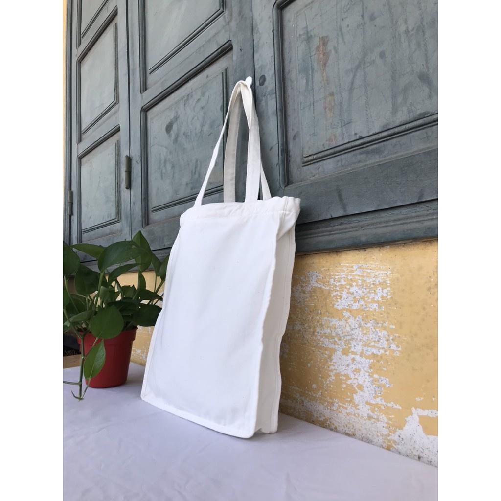 Túi tote vải canvas trơn màu trắng