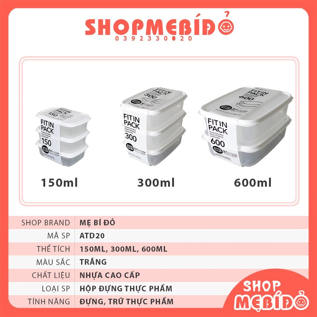 Hộp Nhựa Đựng Thực Phẩm Nắp Dẻo Cho Bé Fitin Pack Nhiều Size Nhật Bản Shop Mẹ Bí Đỏ ATD20