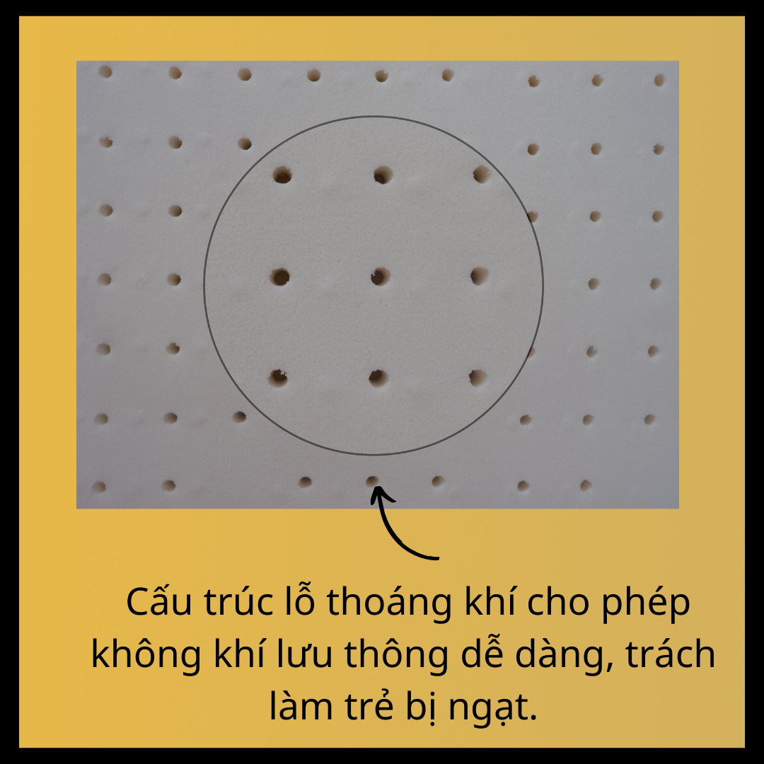 Gối cao su thiên nhiên Gold Kiddy dành cho trẻ sơ sinh - Gối chống ngạt 20x30x2.5cm