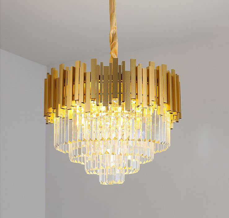 Đèn thả mâm RETSA pha lê loại tròn phong cách hiện đại trang trí nội thất sang trọng.