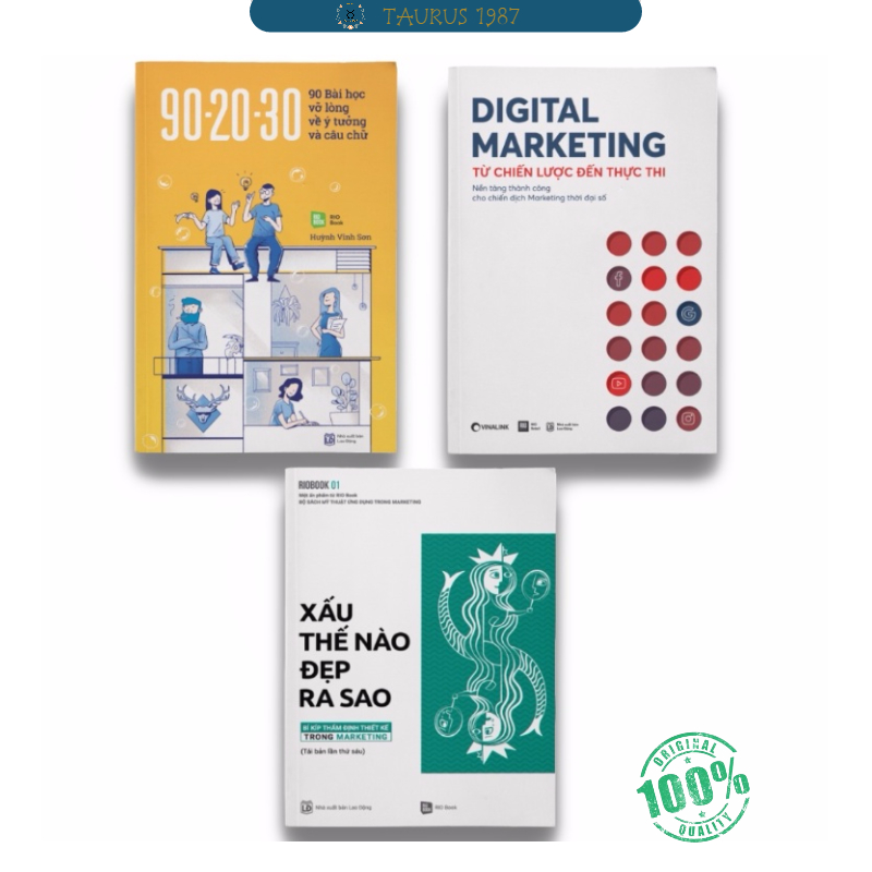 Combo Bộ sách Marketing độc đáo (90-20-30 + RIO Book No.1 + Digital Marketing)