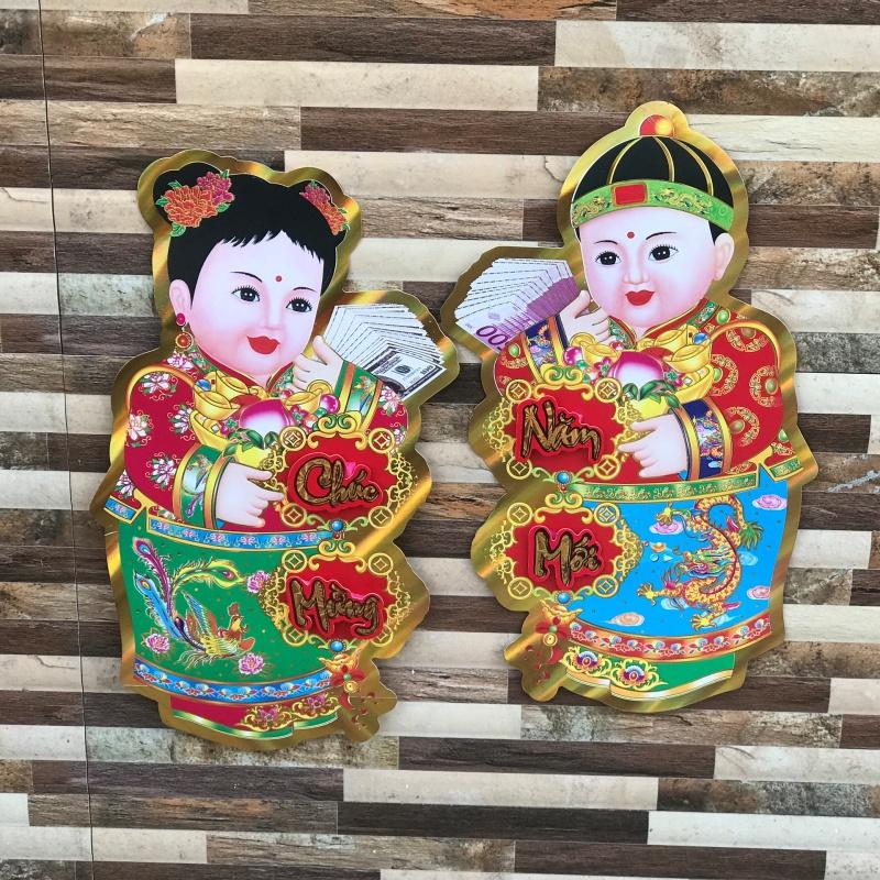 Decal Trang Trí Tết 2022 Bé Chúc Xuân Nhâm Dần .Em bé tiên đồng ngọc nữ.