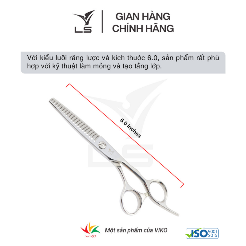 Kéo tỉa tóc LS rơi 8-10% quai offset vênh đỡ ngón cố định T3520