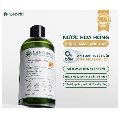 Combo Nước hoa hồng Caryophy Portulaca Toner 300ml + Serum dưỡng ẩm Caryophy Portulaca Ampoule 10ml