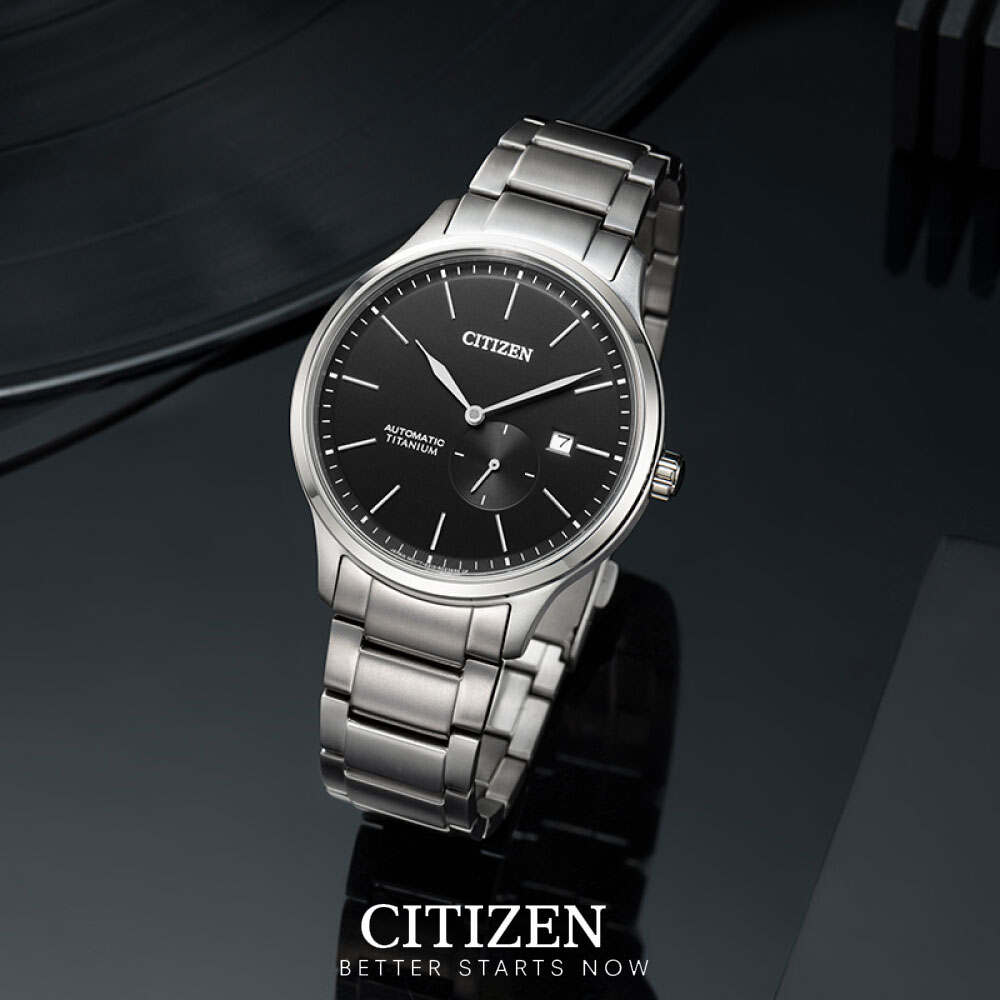 Đồng Hồ Nam Citizen Dây Titanium NJ0090-81E - Mặt Đen (Sapphire)