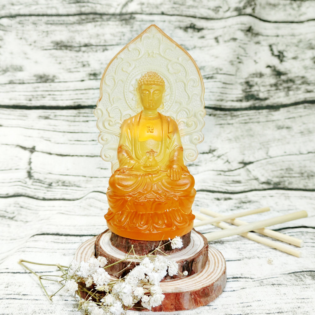 Tượng Phật A Di Đà Lưu Ly - Nội Thất Xe - Bình An - An Lành - Gặp Nhiều May Mắn