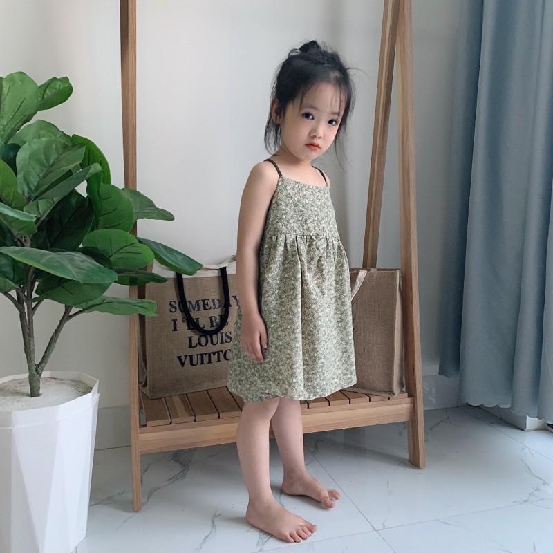 Đầm 2 dây mùa hè cho bé gái