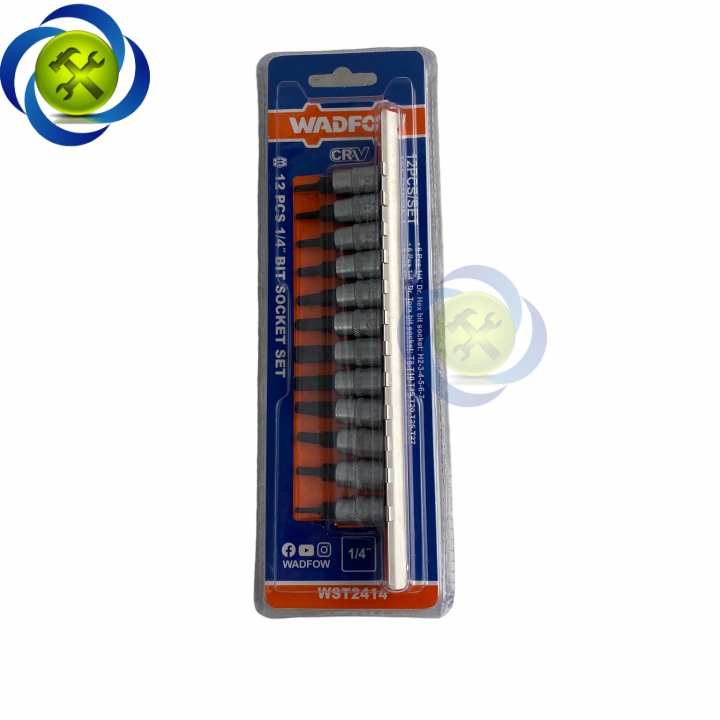 Bộ tuýp 12 chi tiết ra đầu lục giác + đầu sao WADFOW WST2414 chuôi 1/4