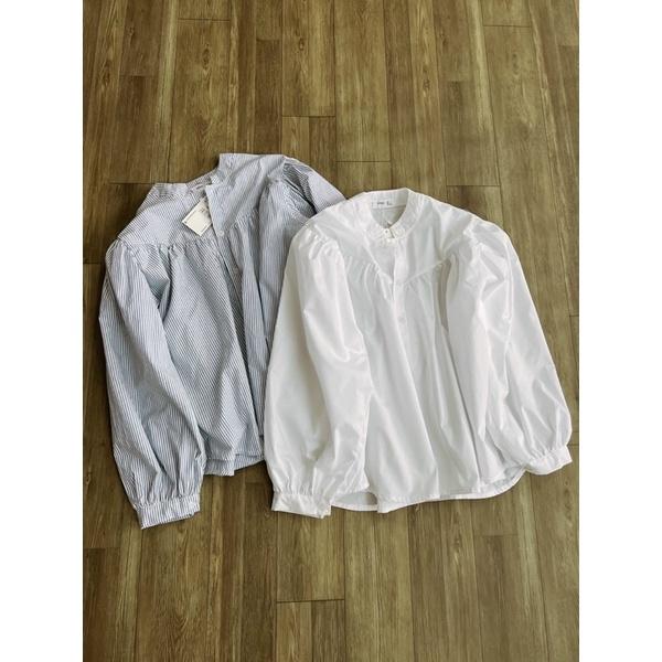 Áo Sơmi Nữ tiểu thư tay phồng Vintage chất kake phom suông