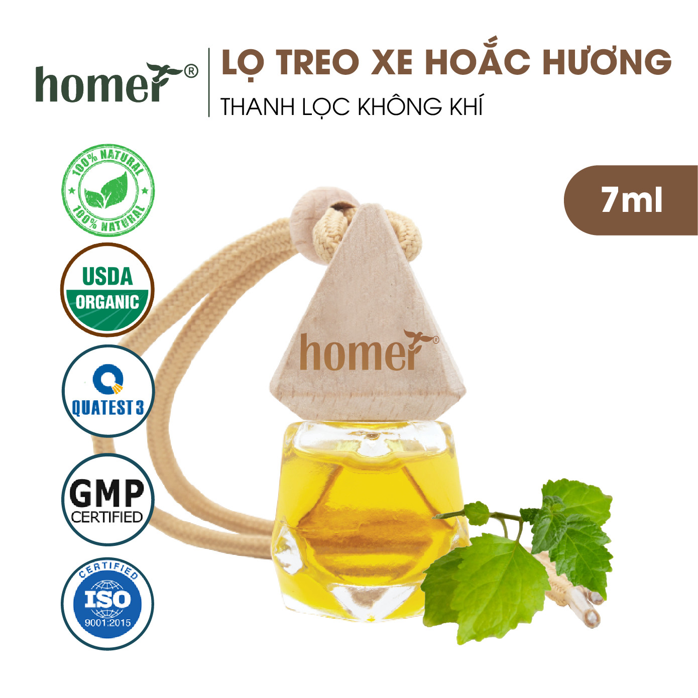 Tinh Dầu Treo Xe Hoắc Hương Homer - Tinh Dầu Hoắc Hương Treo Xe Ô Tô, Treo Phòng Ngủ, Treo Tủ Quần Áo - Khử Mùi, Thư Giãn, Xua Đuổi Côn Trùng