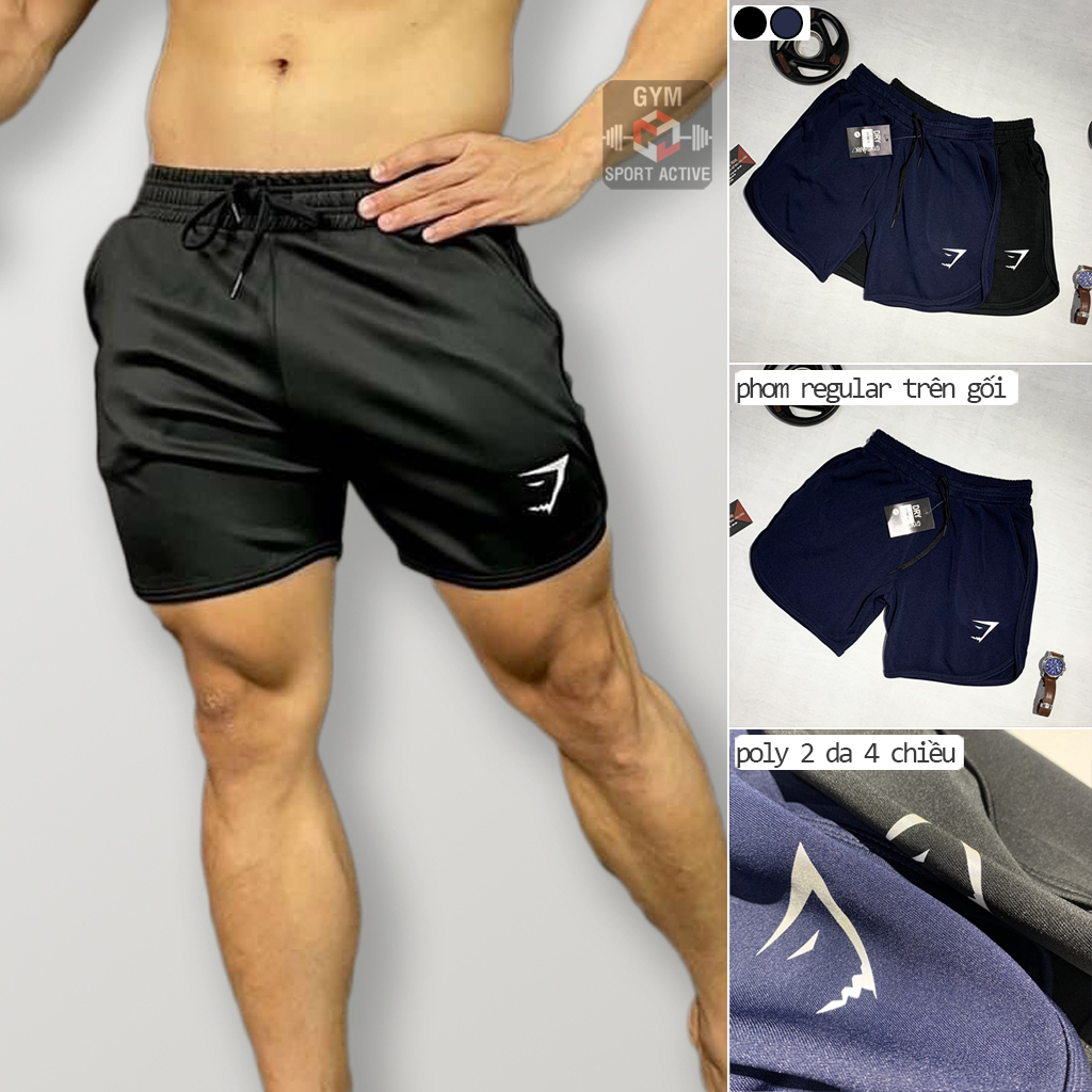 Quần short nam thể thao quần đùi tập gym nam quần Squat chạy bộ cầu lông phom ngắn gọn đẹp short squat Gymshark