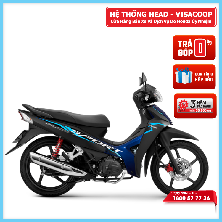 Xe máy Honda BLADE 2023 - Đen xanh  - Tiêu chuẩn