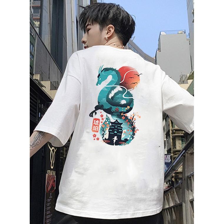 Áo thun tay lỡ unisex form rộng in họa tiết thời trang vải dày mịn bst25