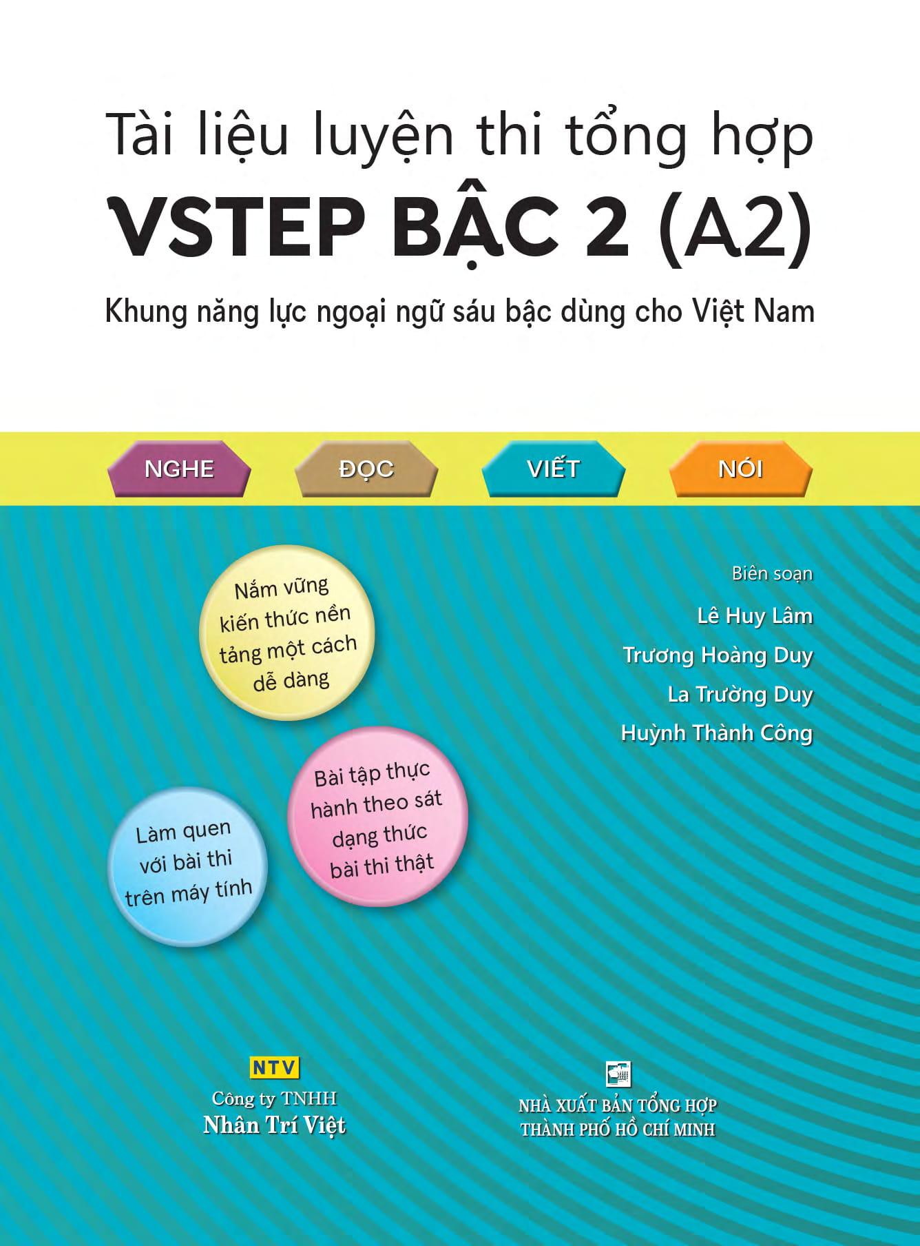 Sách Tài Liệu Luyện Thi Tổng Hợp VSTEP Bậc 2 (A2) - Khung Năng Lực Ngoại Ngữ Sáu Bậc Dùng Cho Việt Nam
