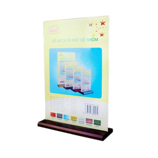 Kệ Mica 2 mặt 1/3 A4 - Đế lùa Nhôm E32
