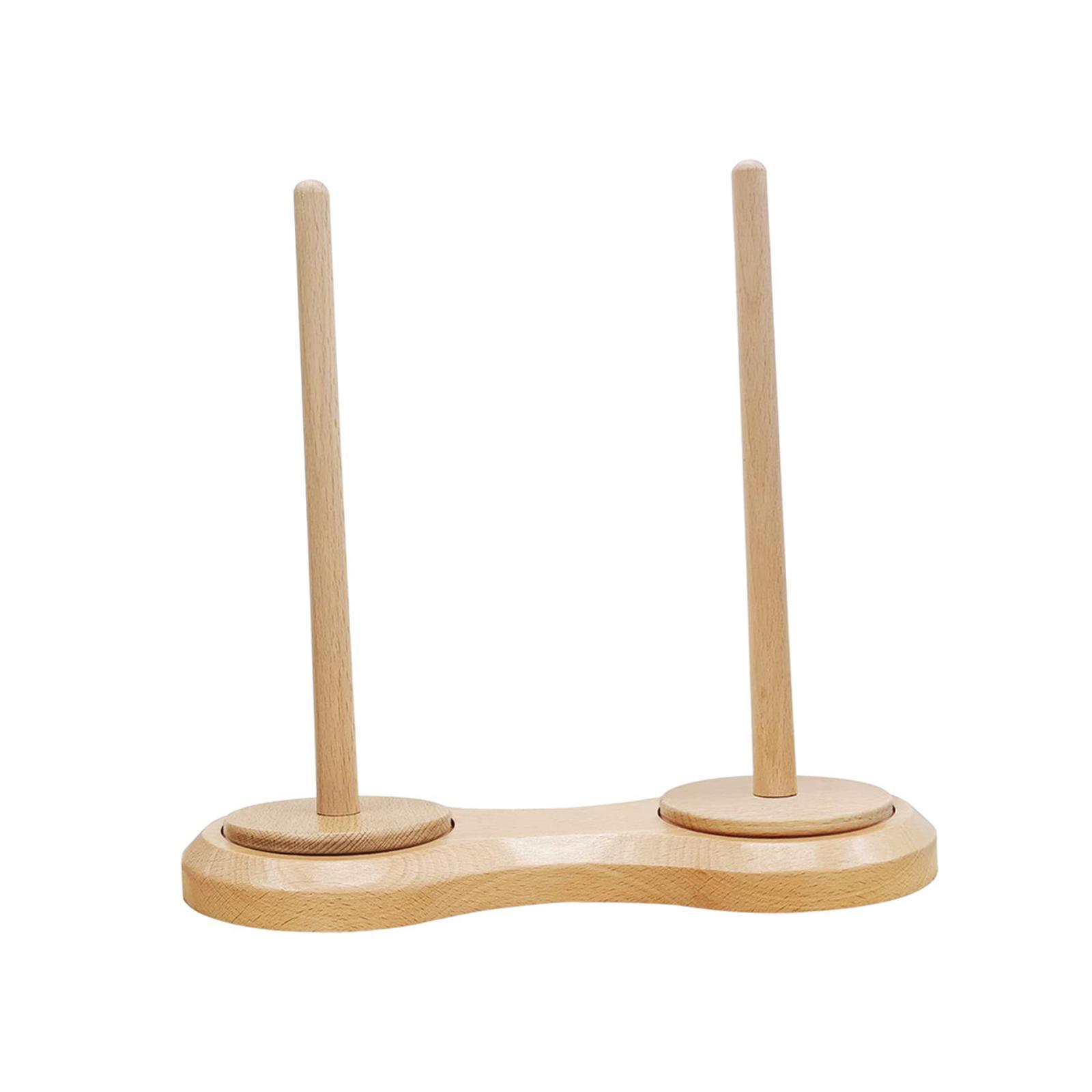 Wooden Yarn Ball Holder Hold 2 yarns Sewing Accessory for Mother Wife Sister