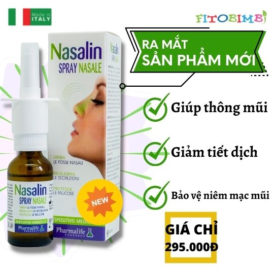 Dung Dịch Xịt Mũi FITOBIMBI NASALIN SPRAY NASALE Giúp Vệ Sinh Mũi Thông Thoáng 20ml