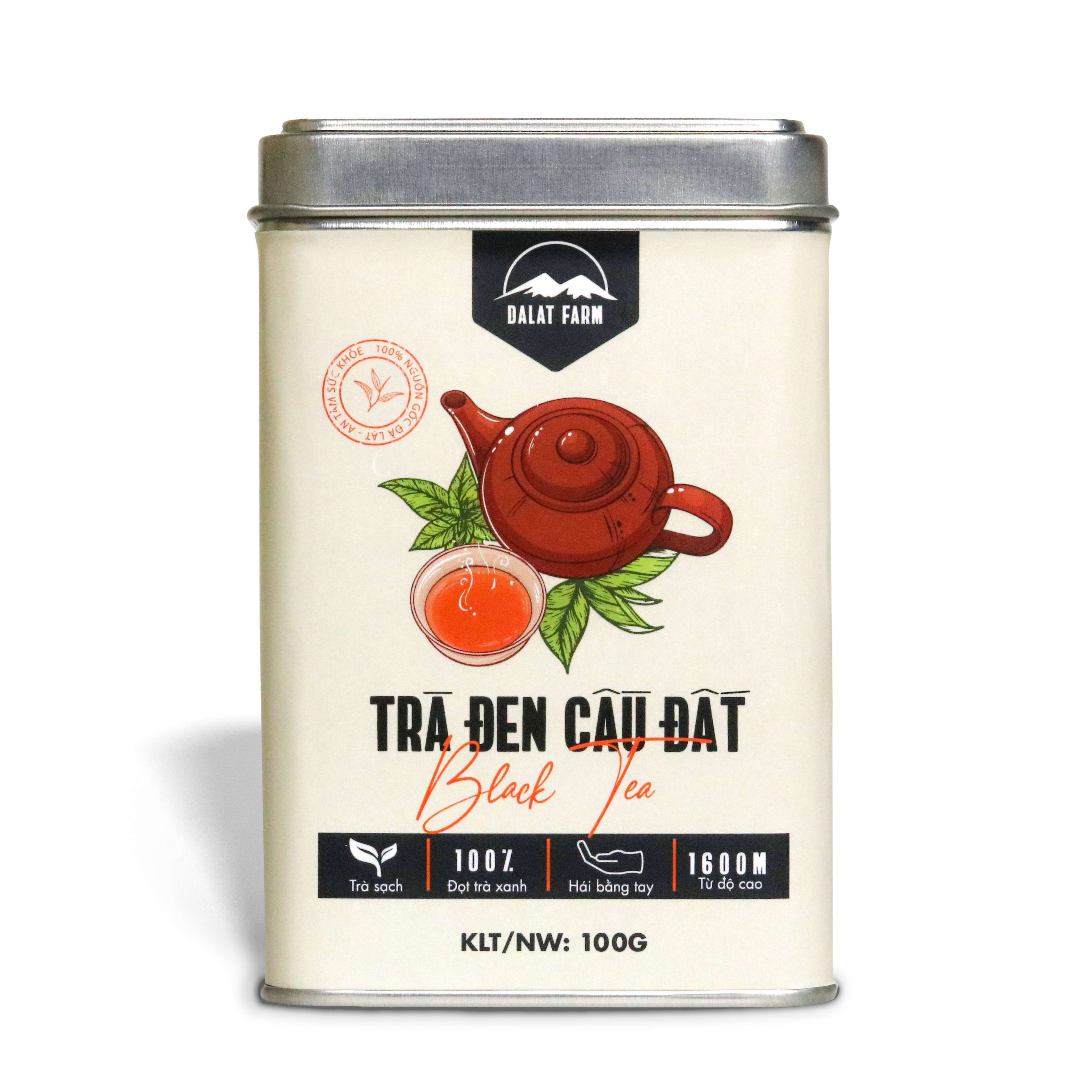 Trà Đen Nguyên Lá Đặc Biệt Dalat Farm - Hộp 100Gr