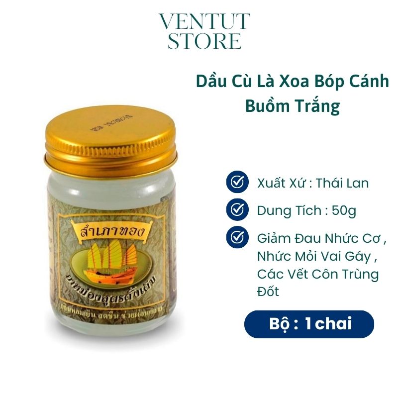 Dầu Cù Là Xoa Bóp Cánh Buồm Trắng Thái Lan ( Hũ 50g )