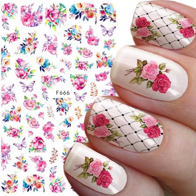 Sticker nails - hình dán móng 3D hoa 666