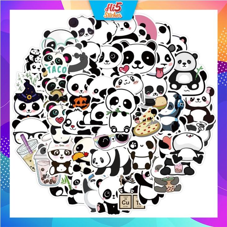 Sticker Hình Dán Trang Trí Bộ Sưu Tập Gấu Trúc ms#238