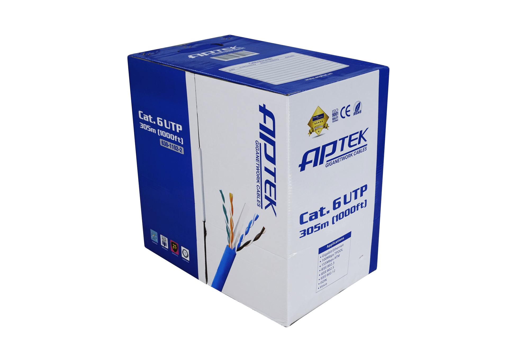 Cáp mạng APTEK CAT.6 U-UTP 23AWG PVC (630-1102-2) - Hàng Chính Hãng