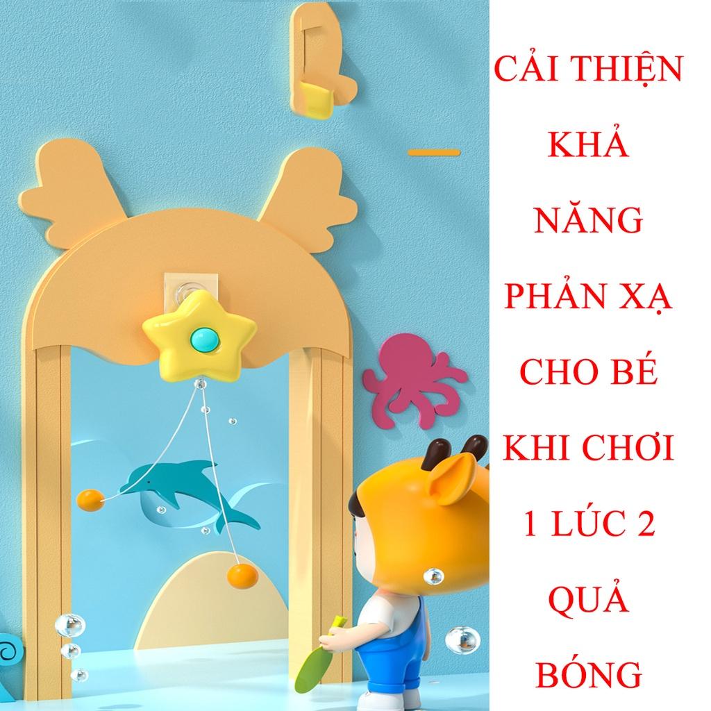 Đồ chơi luyện tập bóng bàn trong nhà cho bé, tập phản xạ và vận động thể chất toàn cơ thể, chất liệu nhựa an toàn