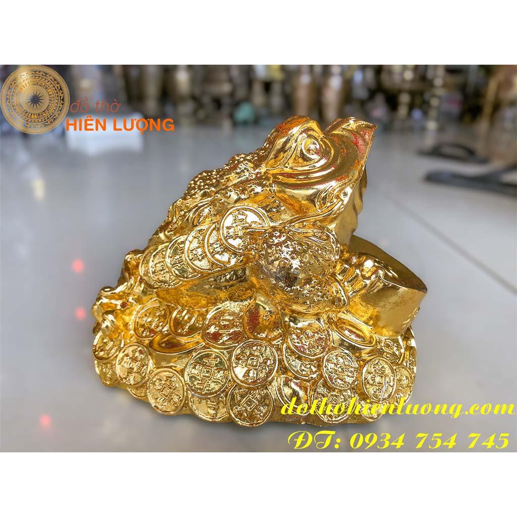 Tượng Thiềm Thừ Mạ Vàng To - cao 14cm