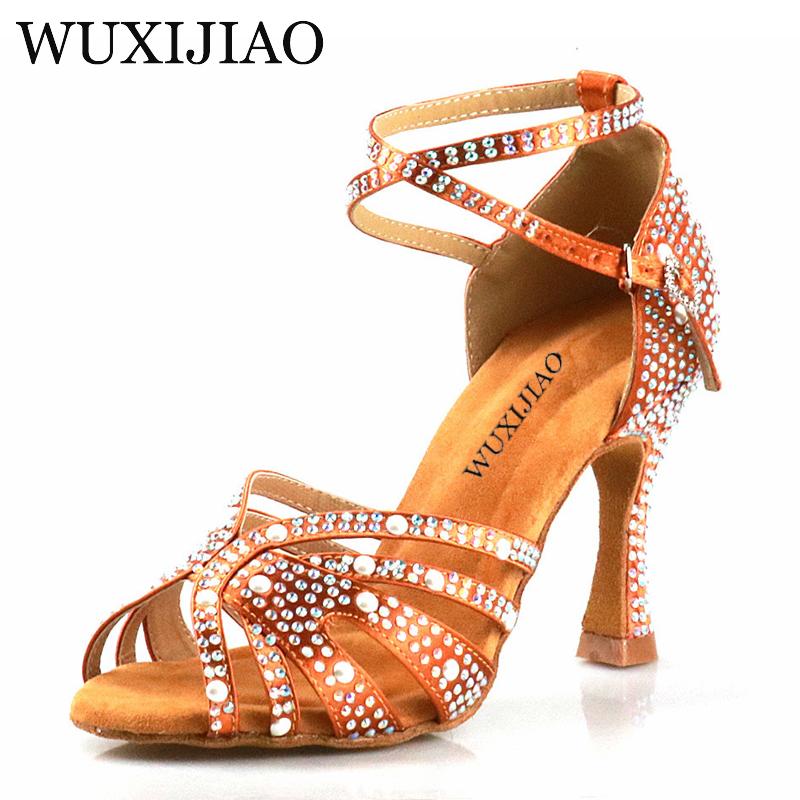 Giày khiêu vũ Latin dành cho phụ nữ Latin Wuxijiao dành Color: skin 9CM Shoe Size: 3.5