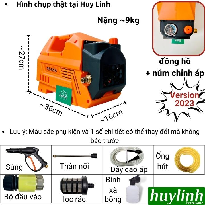 Máy xịt rửa xe chỉnh áp Osaka S400 [New 2023] - Công suất 2800W - Tặng béc rửa máy lạnh - Hàng chính hãng