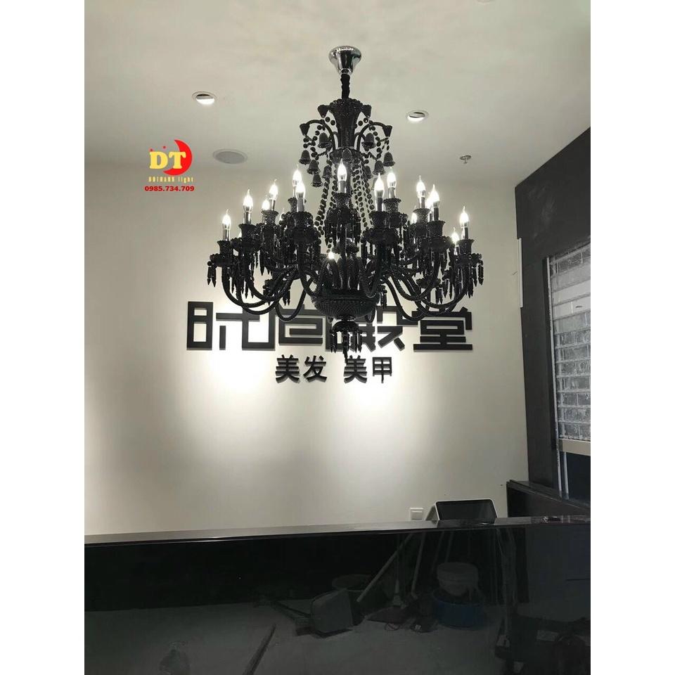 Đèn chùm phale đen 18 tay cao cấp mẫu mới phòng khách phong cách bắc âu DQM