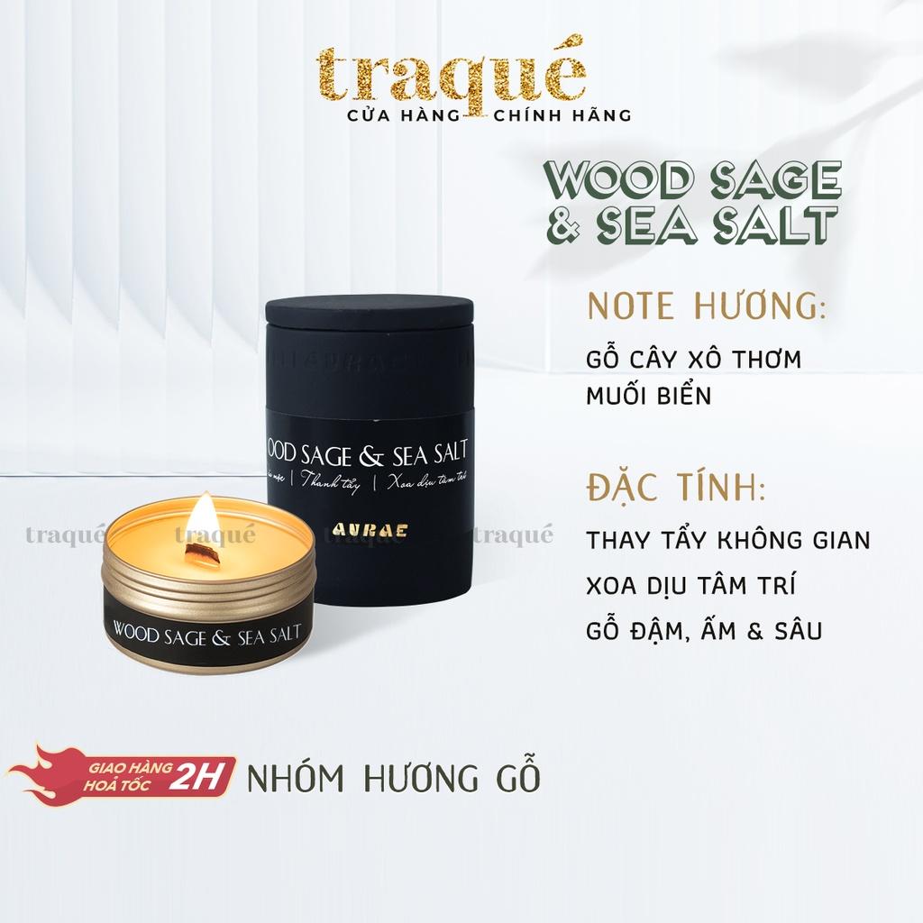 Nến thơm tinh dầu Aurae - dòng Signature -SX tại VN - WOOD SAGE & SEA SALT