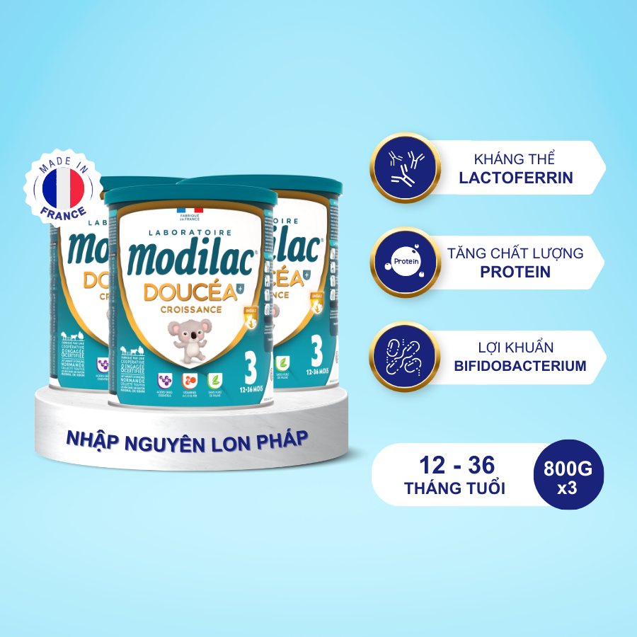 Combo 3 Sữa bột Modilac Doucéa Croissance 800g