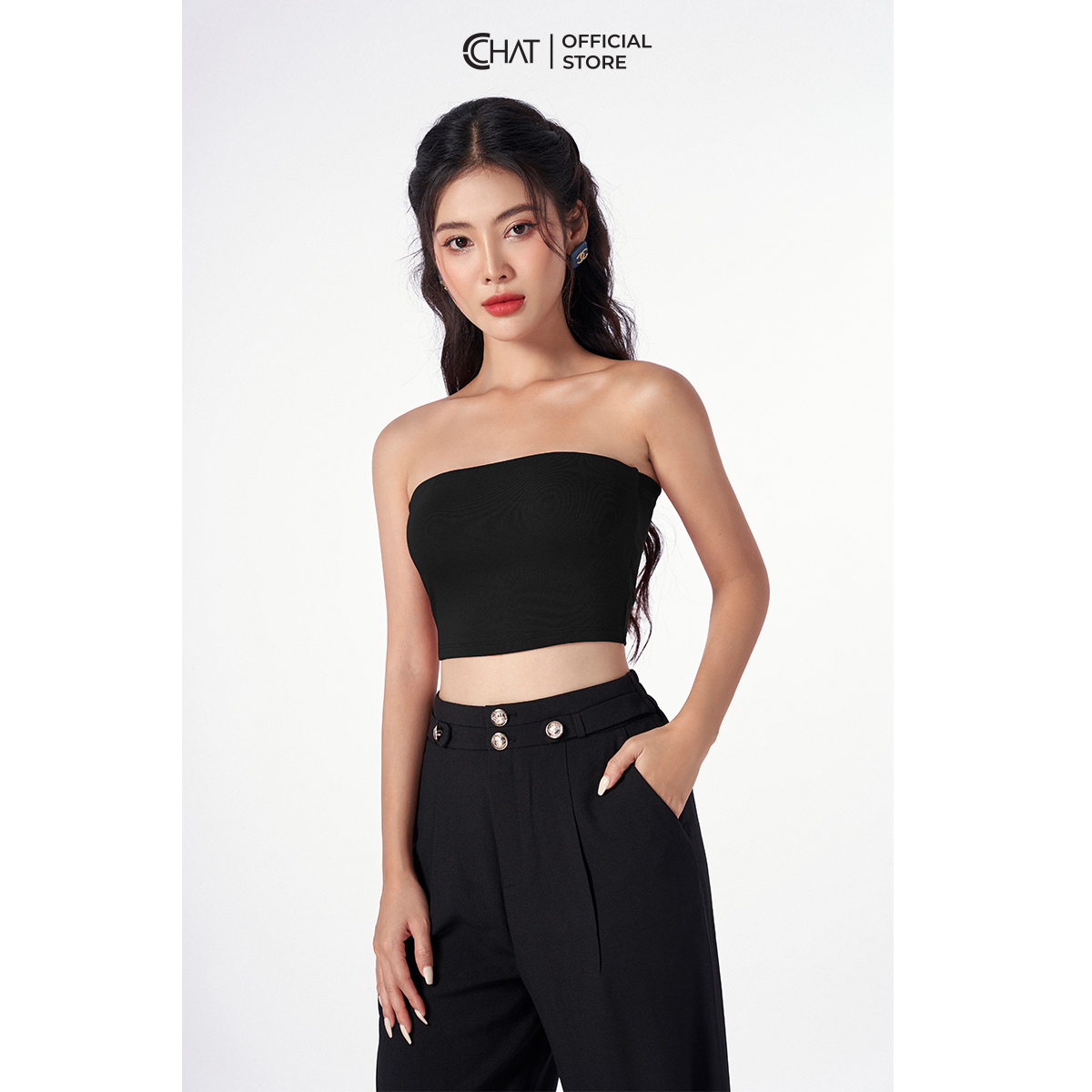 Áo Quây Ngực CCHAT Không Đệm Thun Trơn Croptop Dáng Ôm Cao Cấp Phong Cách Trẻ Trung 22ZQC2001OT